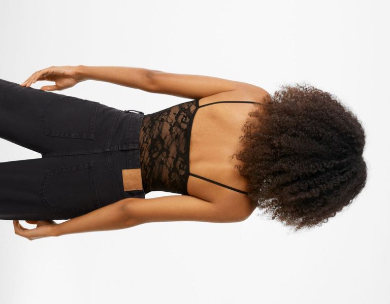 Black Women's Bershka Blonde Lace Bodysuit | gjLxZllQRX2