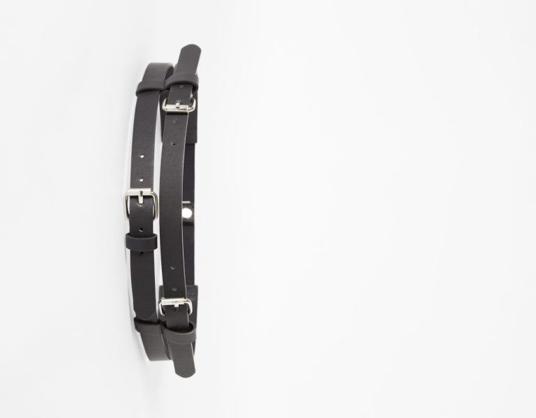 Black Women's Bershka Double Buckle Belts | fErBP2eTGXO