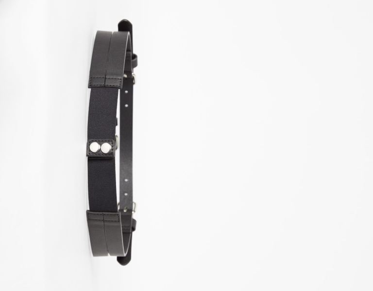 Black Women's Bershka Double Buckle Belts | fErBP2eTGXO