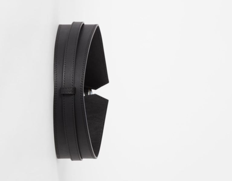 Black Women's Bershka Faux Leather Sash Belts | CuCjO3AndO9