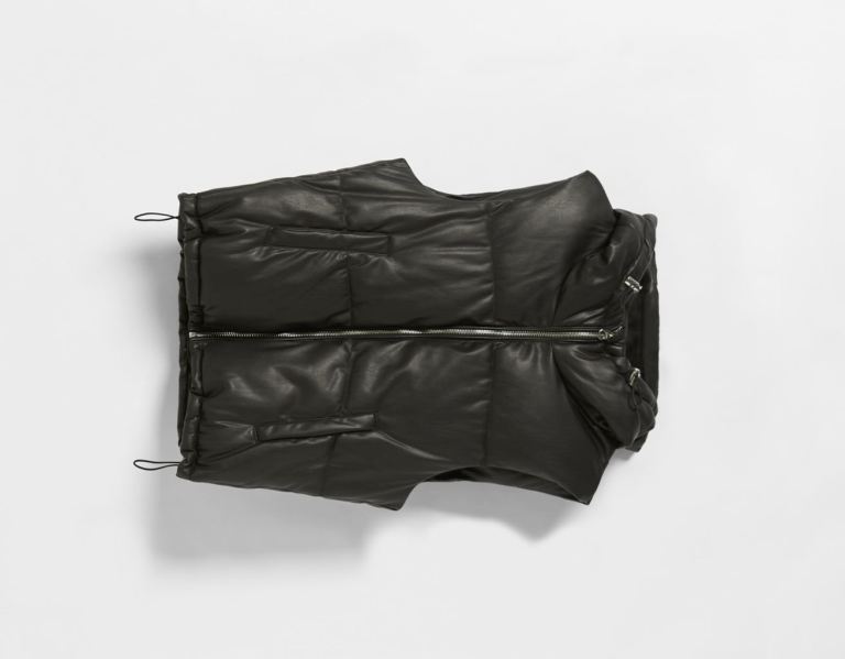 Black Women's Bershka Faux Leather Vest With Hood Outerwear | OCmDqJspOLA