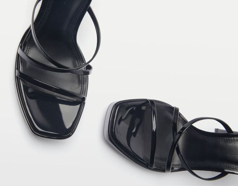 Black Women's Bershka High Heel Platform Sandals | YLjpHzEK4xY