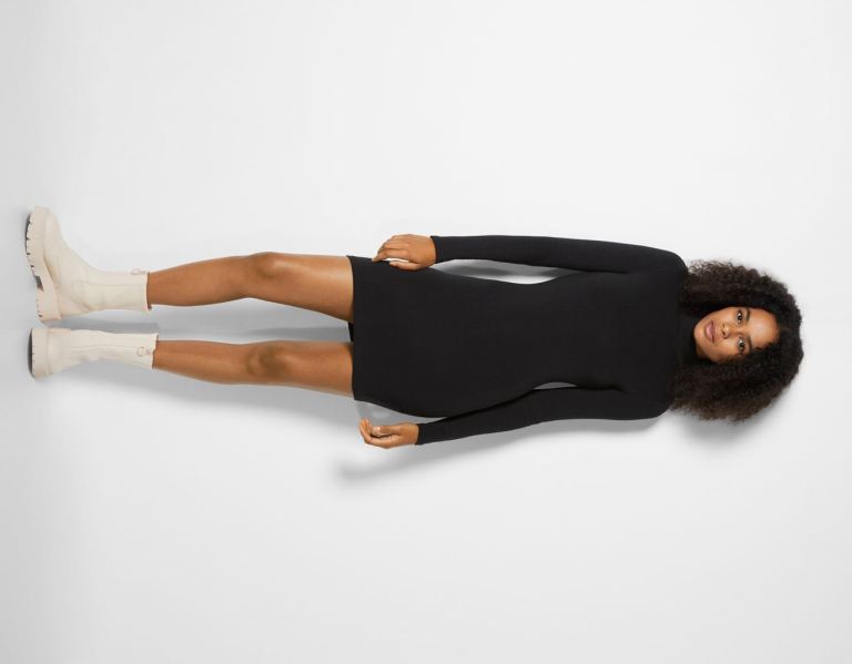 Black Women's Bershka Long Sleeve Mini Dress | VuC9d7UI9xw