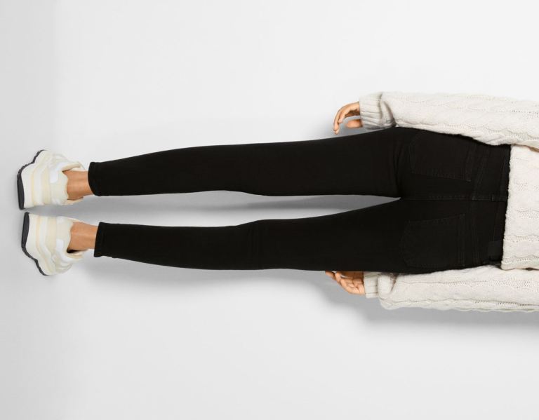 Black Women's Bershka Low-rise Skinny Jeans | u2g2Eyw1LFc