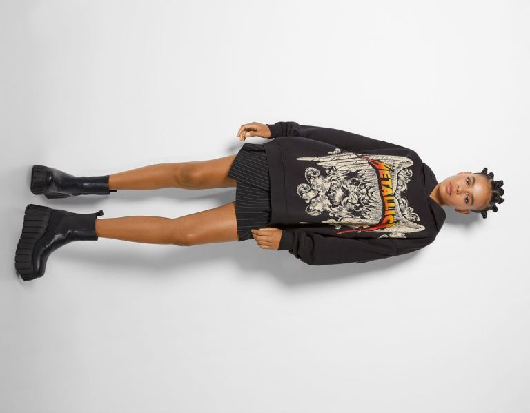 Black Women's Bershka Metallica Hoodie | z40LRsdLLrW