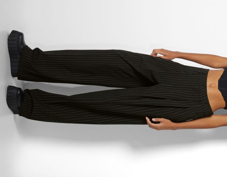 Black Women's Bershka Pinstripe Trousers Suits | 852idn9VZbQ