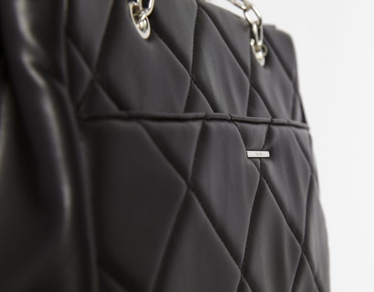 Black Women's Bershka Quilted With Chain Strap Bags | eYc9M5MnyWD