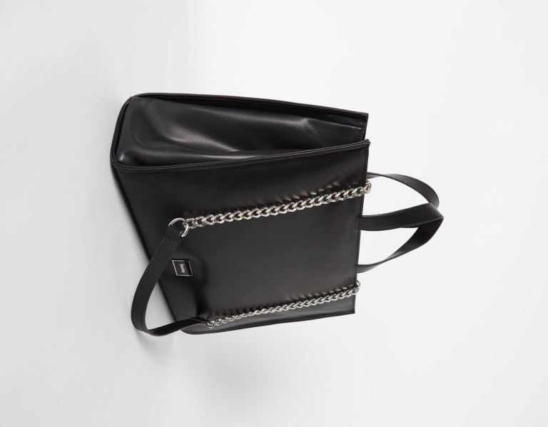 Black Women's Bershka Quilted With Chain Strap Bags | zOn86bkWBXI