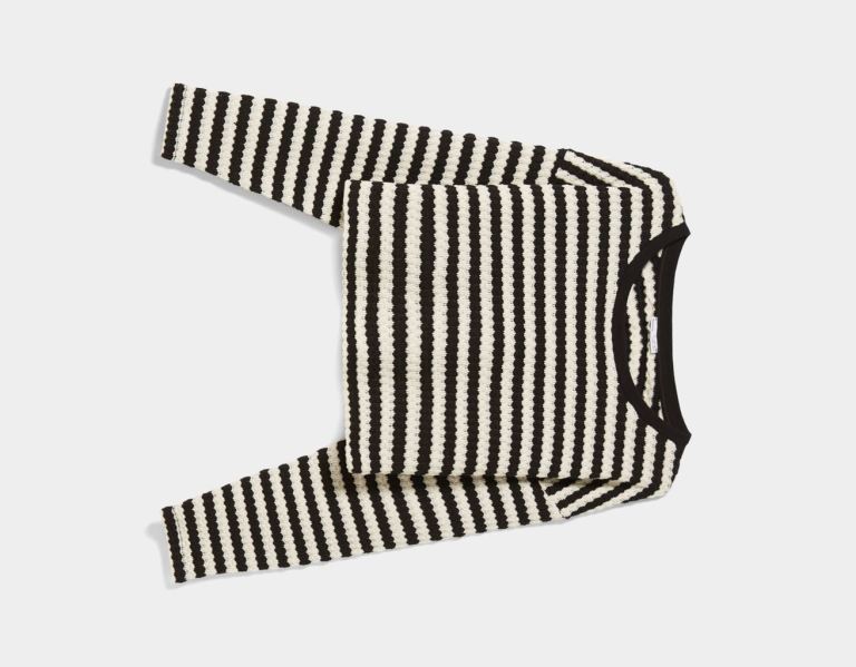 Black Women's Bershka Striped Rustic Sweater Sweaters | dCEohOVeNbh