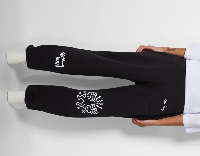 Black Women's Bershka Sweat With Keith Haring Print Pants | l9kwRgocpnQ