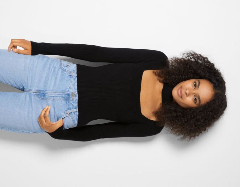 Black Women\'s Bershka Sweater With Choker Neck Knitwear | DJmTsur93Nv