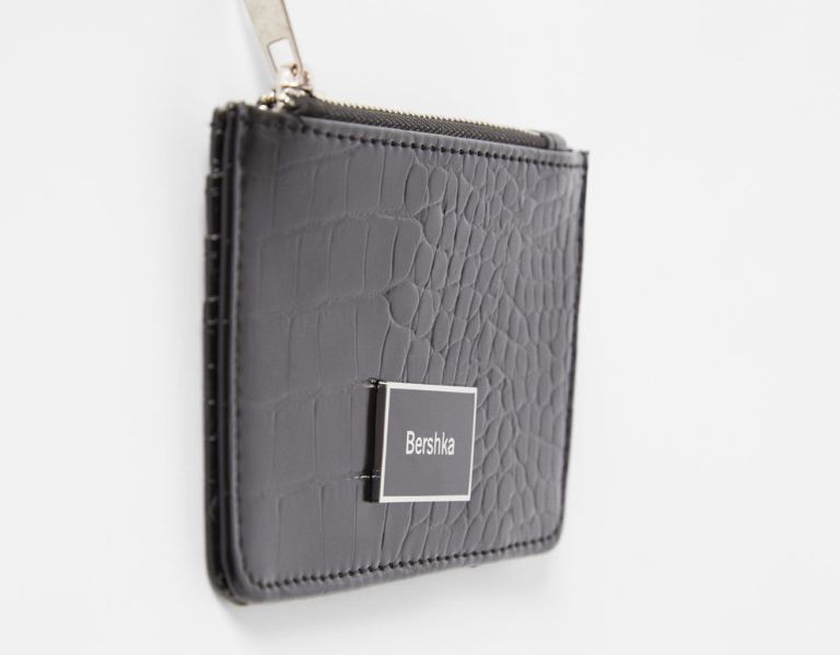 Black Women's Bershka Textured Card Holder Bags | 1Jk5NCJAYqB