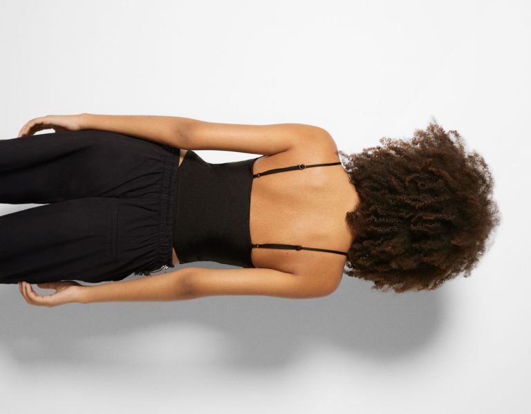 Black Women's Bershka Tulle Bodysuit | bZBljgmHSOf