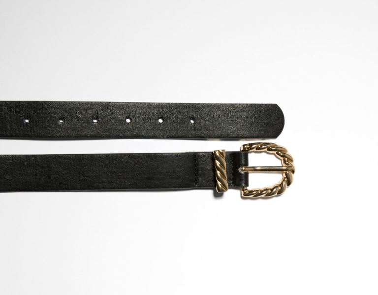 Black Women's Bershka With Buckle Detail Belts | x48uZGN3eSZ