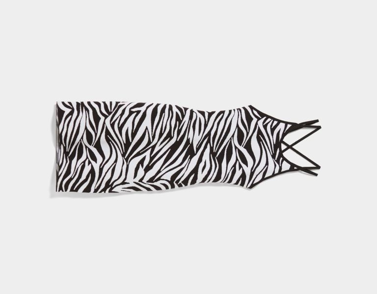 Black Women's Bershka Zebra Print Dress | A04py8eW2NS