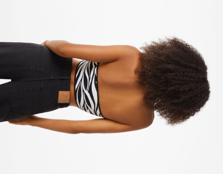 Black Women's Bershka Zebra Print Tops | AaPFycz3jVx