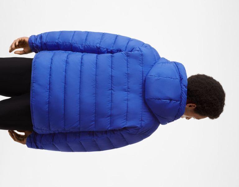 Blue Men's Bershka Lightweight Puffer Down Jackets | X8wnWfxR5IC