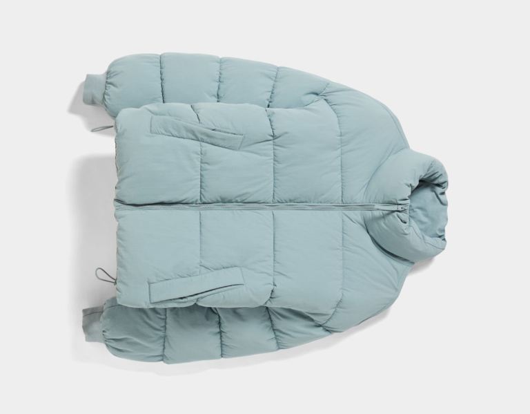 Blue Men's Bershka Oversize Puffer Jackets | cYiflPbFCla