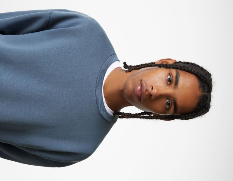 Blue Men's Bershka Sweatshirt And Sweatpants Set Tracksuits | CFSNX3RGcis