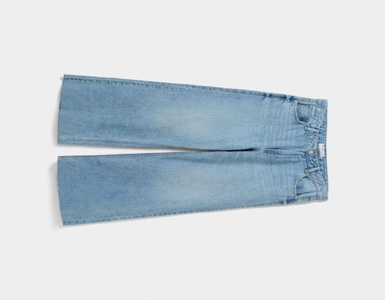 Blue Women's Bershka Low-rise Baggy Jeans | ComNRJmnfg2