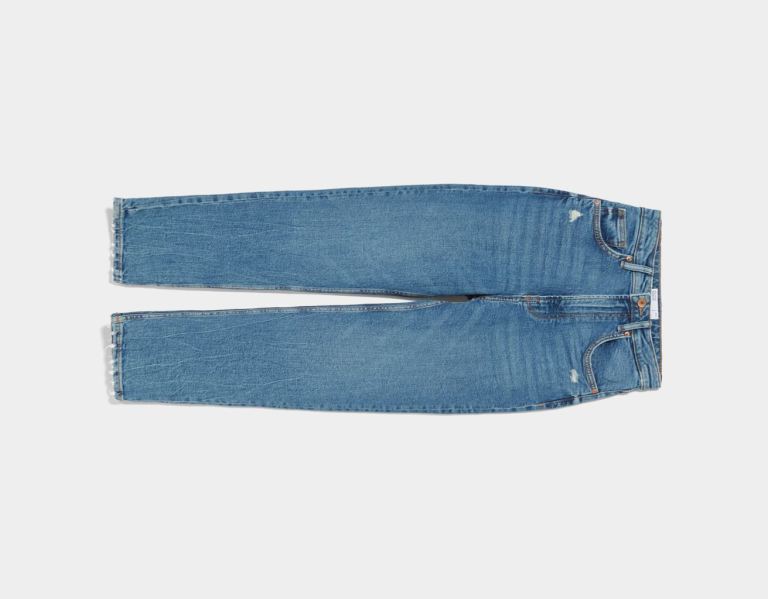 Blue Women's Bershka Slim Comfort Fit Mom Jeans | WmdHAFRXqHj