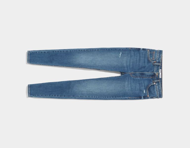 Blue Women's Bershka Super High-rise Jeans | 1LF9azhyNuU