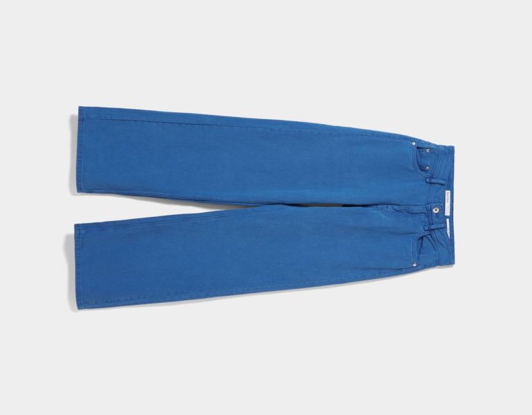 Blue Women's Bershka Wide-leg Twill Jeans | YBnVChYos02