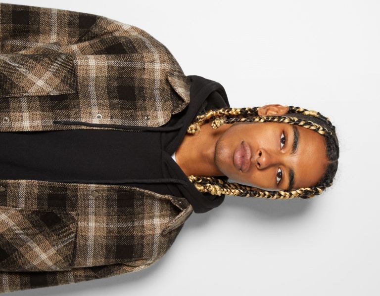 Brown Men's Bershka Check Print Padded Overshirt Outerwear | CBXWXziyxJB