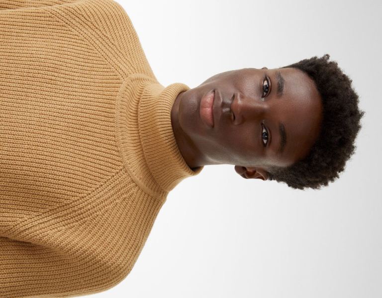 Brown Men's Bershka Chunky High Neck Sweater Sweaters | YbMKsUvKrzy