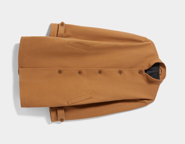 Brown Men's Bershka High Neck Coat Outerwear | Ap4jLb750Fl