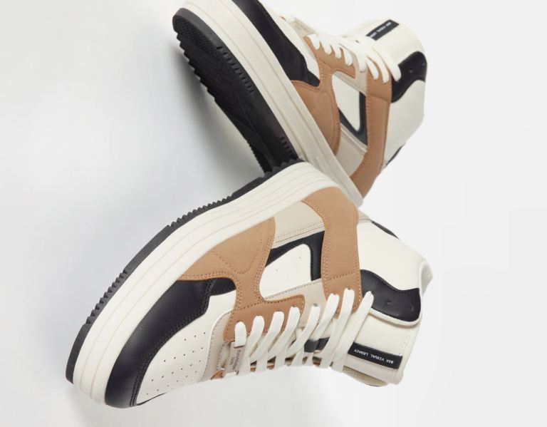 Brown Men's Bershka High-top Trainers | EUPLASwGitc