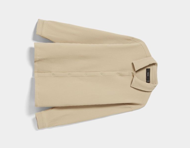 Brown Men's Bershka Loose-fit Pleated Over With Long Sleeves Shirts | zzIx0E8Mbcv