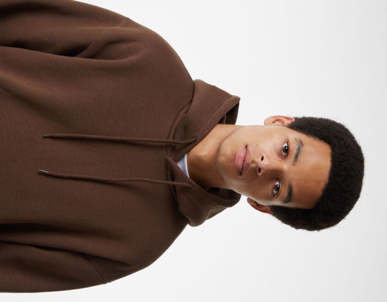 Brown Men's Bershka Oversize Hoodie Tracksuits | eIHiOpQD7Fe