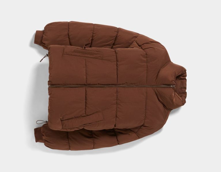 Brown Men's Bershka Oversize Puffer Down Jackets | 2GVDeud4m0t