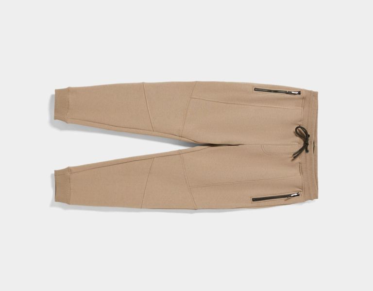 Brown Men's Bershka Plush Sweatpants With Seams Tracksuits | d6dlVOXJF29