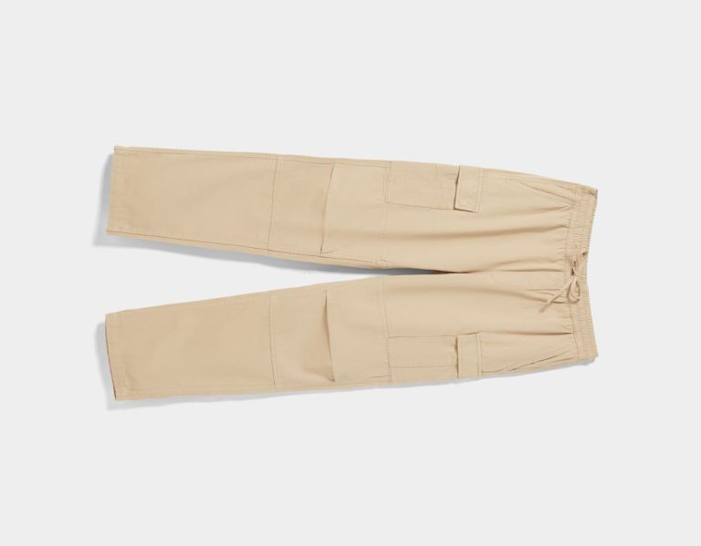 Brown Men's Bershka Regular-fit Sweat-style Cargo Pants | ckGNy6r7BFL