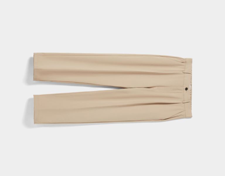 Brown Men's Bershka Tailored Wide-leg Sweat-style Pants | NypfB7f7yjl