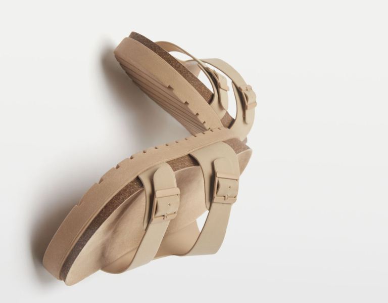 Brown Men's Bershka With Straps And Buckles Sandals | tAkTtxvrUSB