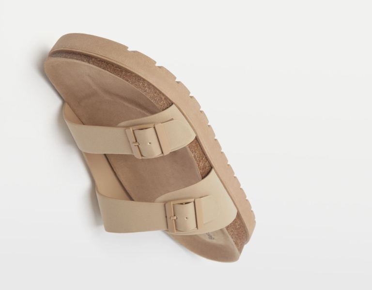 Brown Men's Bershka With Straps And Buckles Sandals | tAkTtxvrUSB