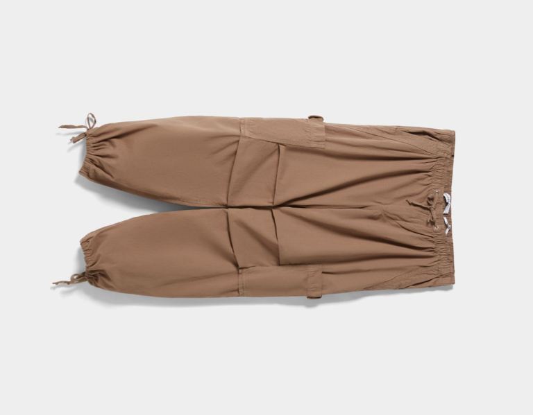 Brown Women's Bershka Cargo Parachute Pants | UzByuetYmMI