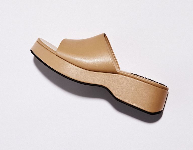 Brown Women's Bershka Platform Heels Sandals | KdMlYFF14TD