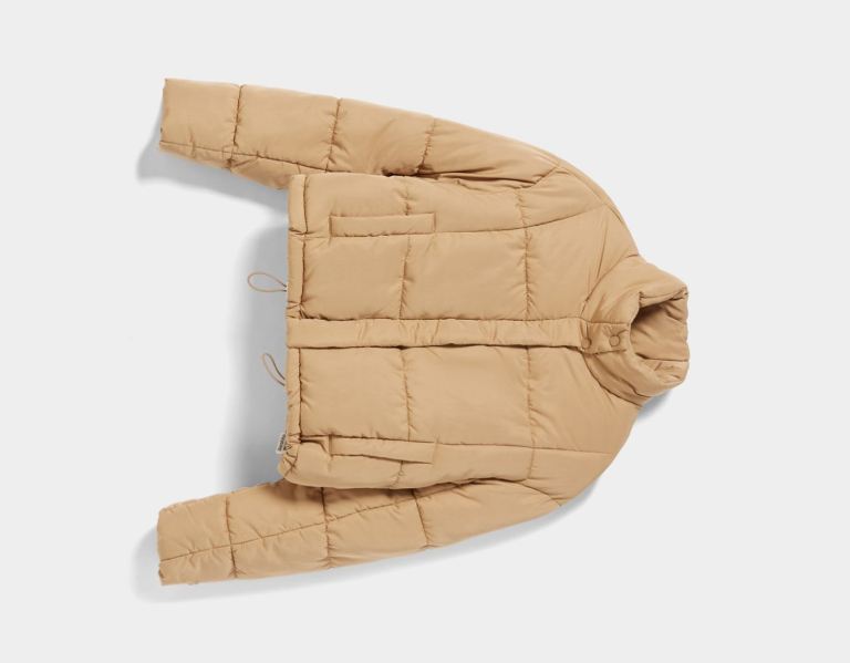 Brown Women's Bershka Short Puffer Jackets | b39V6eHLmCq