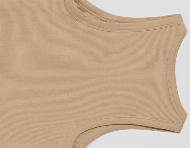 Brown Women's Bershka Sleeveless Ribbed Tops | dU370IHilIH