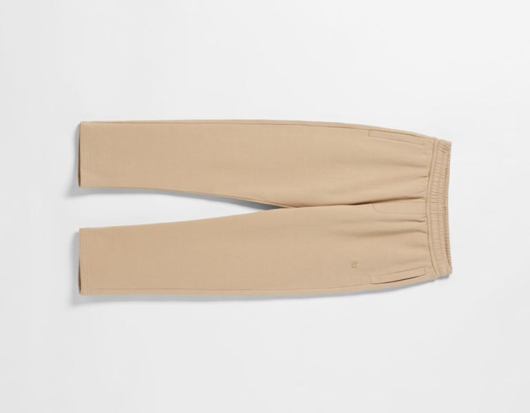 Brown Women's Bershka Standard Wide-leg Plush Pants | U8NMGrGYgKI