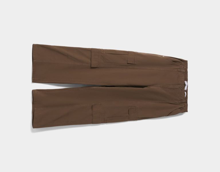 Brown Women's Bershka Straight Fit Cargo With An Elastic Waistband Pants | ikwsNT5KWYe