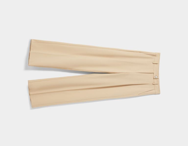 Brown Women's Bershka Tailored Wide-leg Pants | GoueeNfeOFV