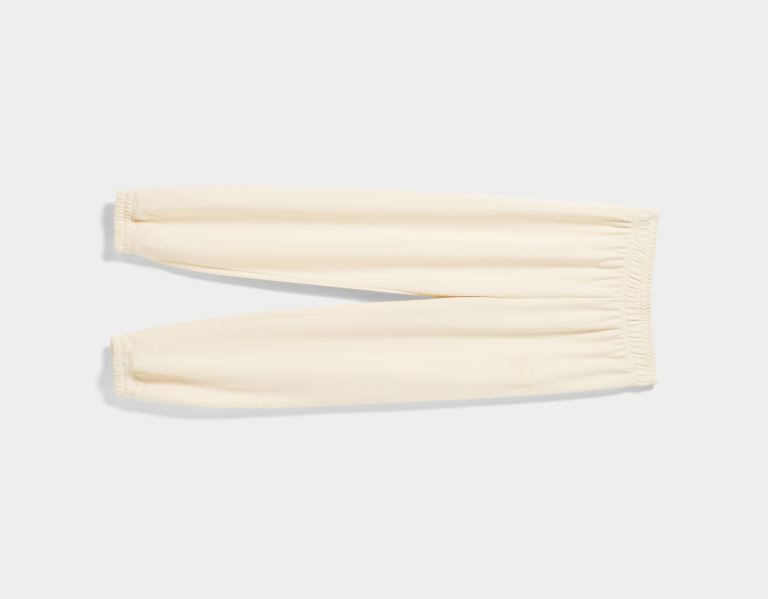 Cream Women's Bershka Plush Sweat Pants | 0rNMERuLElI