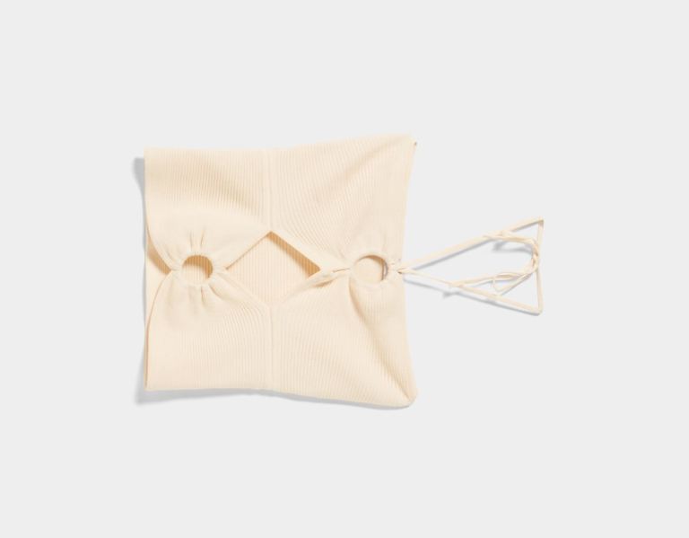 Cream Women's Bershka With Ring Neckline Tops | 1wfyRByVNEA