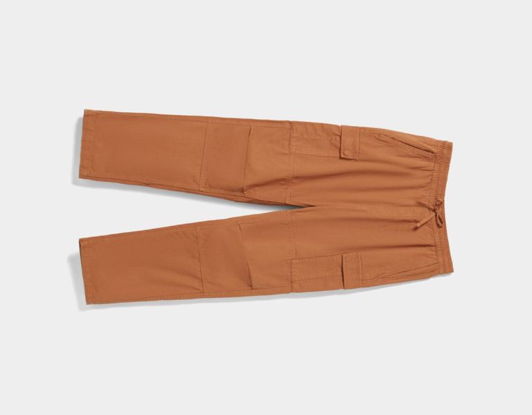 Dark Orange Men's Bershka Regular-fit Sweatpants-style Pants Cargo | 4mjwHf1q41i