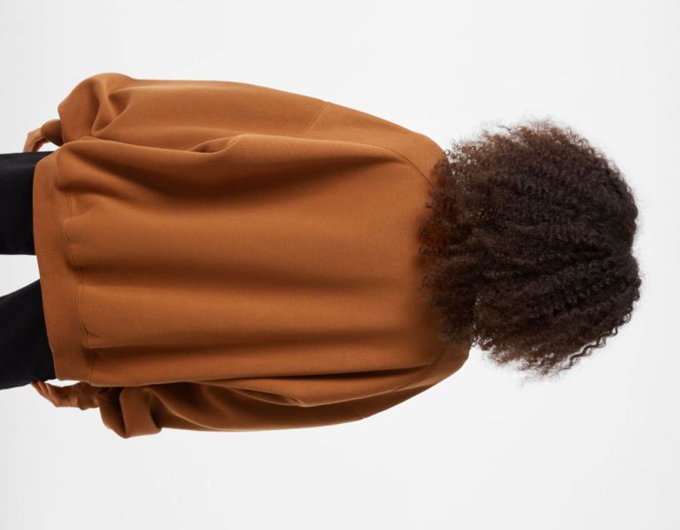 Dark Orange Women's Bershka Oversize Crew Neck Sweatshirts | QhFTrsijQju